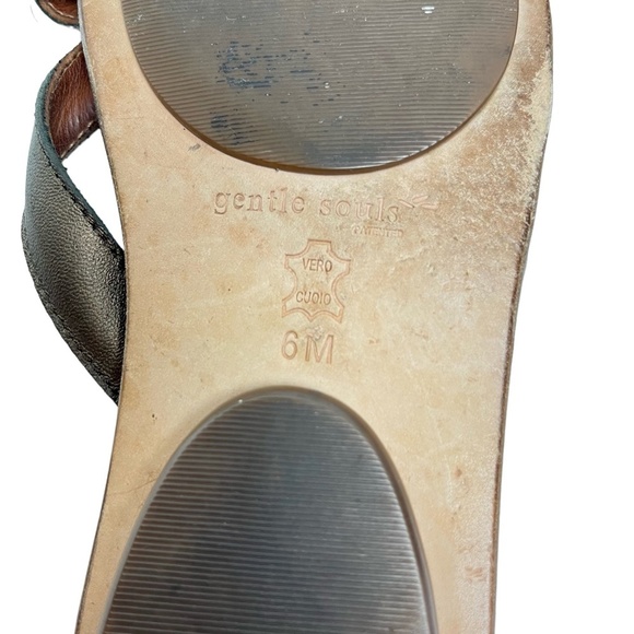 GENTLE SOLES by KENNETH COLE Bronze Thongs Genuine Leather Flip Flops Sandals 6 - Picture 13 of 16